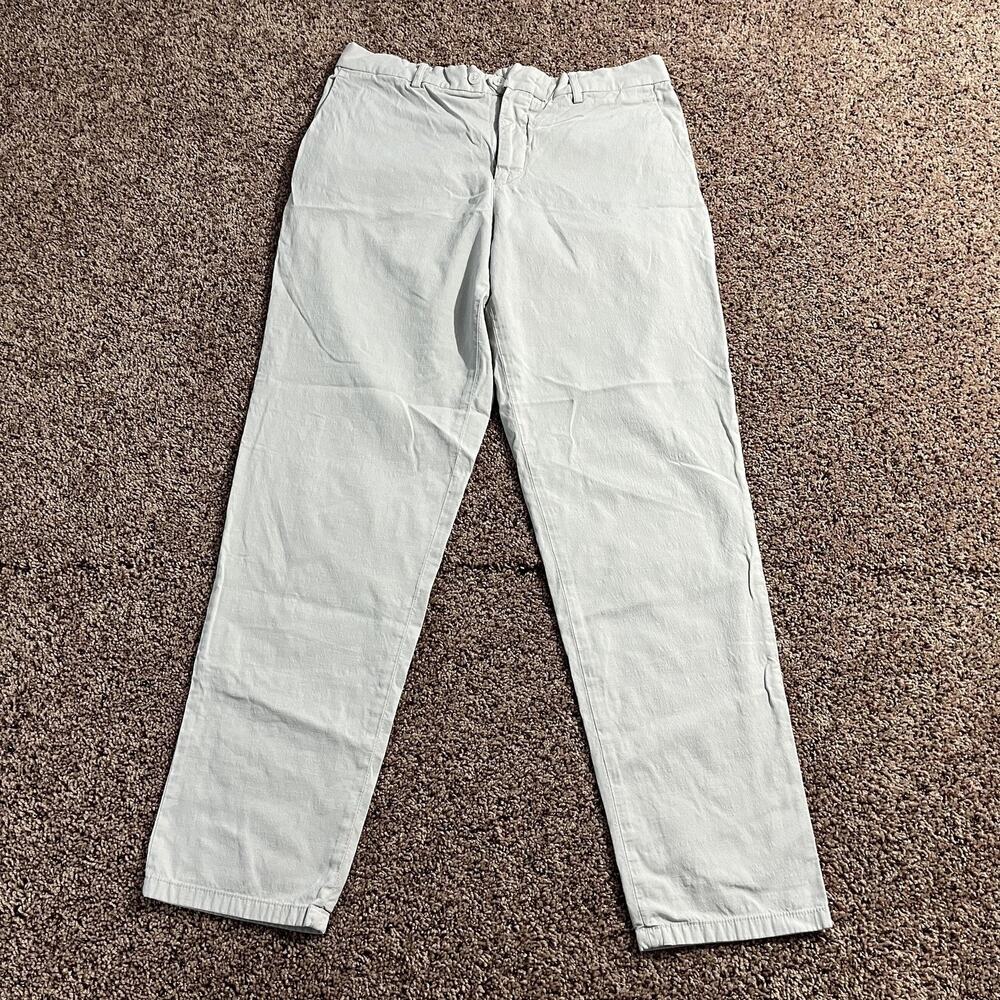 Marco Pescarolo Pants Mens 52 Gray‎ Evo Made in Italy Linen Cotton Herringbone